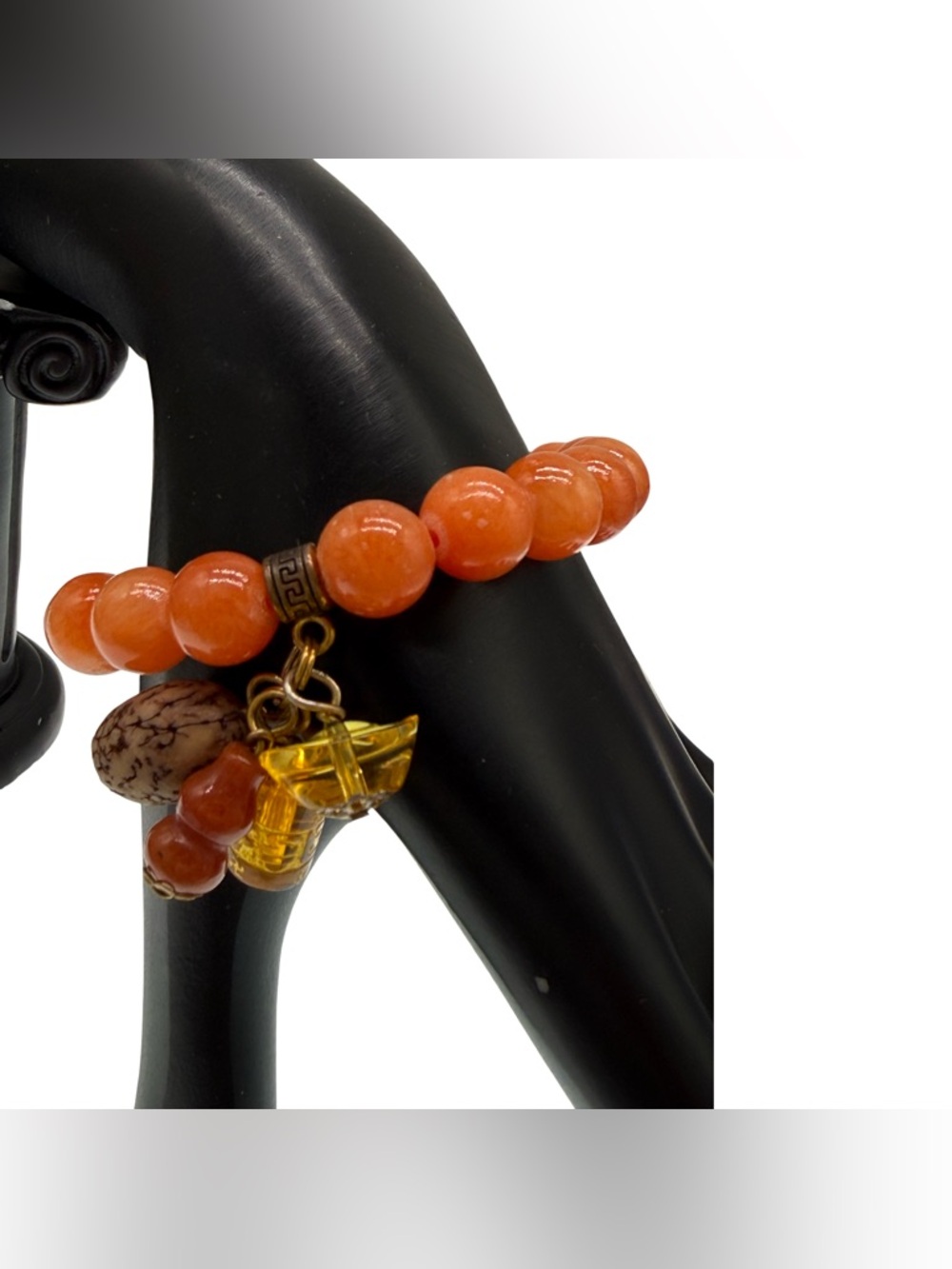 Carnelian Wealth & Blue Agate Peace Stretchy Bracelet Duo Reiki Energy Healing